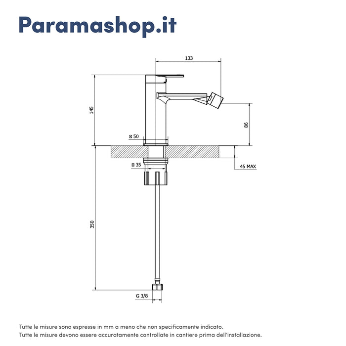 Coppia miscelatori lavabo ad incasso e bidet senza scarico nickel spazzolato | Rita