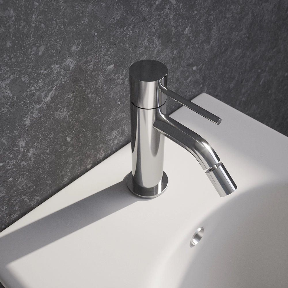 Set miscelatore lavabo alto e bidet senza scarico cromato | Katharine