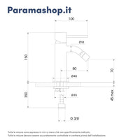 Set miscelatore lavabo ad incasso e bidet ed incasso doccia con deviatore in ottone cromato | Katharine