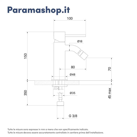Miscelatore bidet senza scarico nero opaco | Katharine