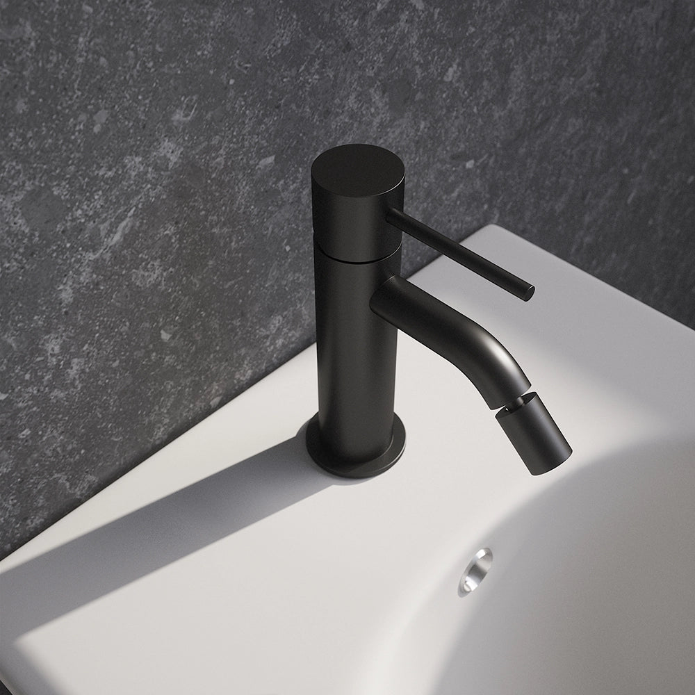 Set miscelatore lavabo ad incasso e bidet senza scarico nero opaco | Katharine