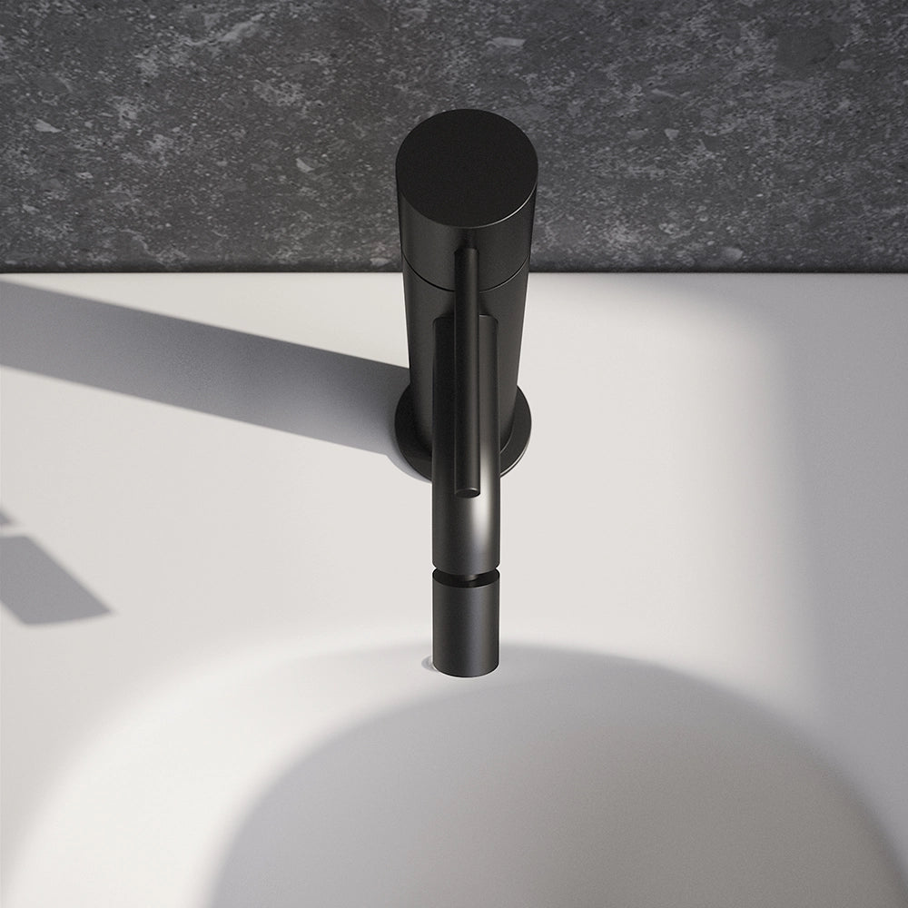 Set miscelatore lavabo ad incasso e bidet ed incasso doccia monocomando in ottone nero opaco | Katharine