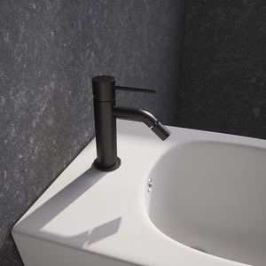 Set miscelatore lavabo e bidet senza scarico nero opaco | Katharine
