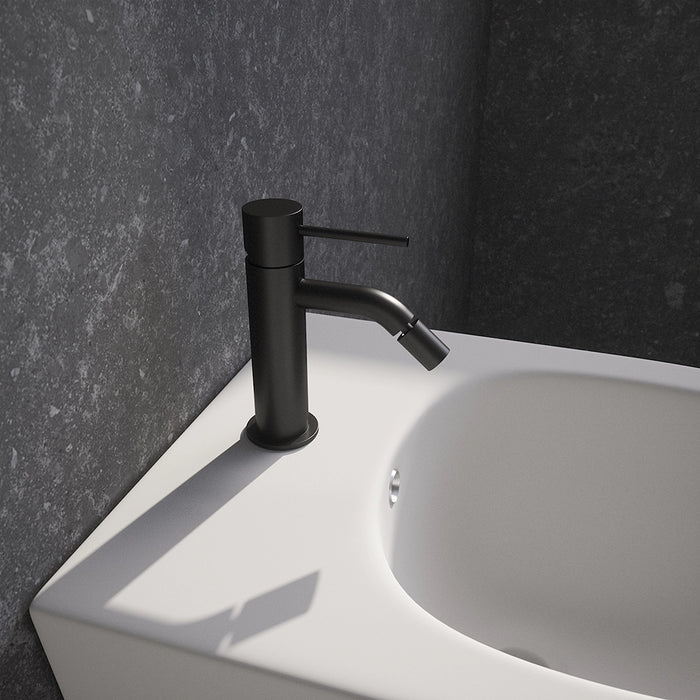 Set miscelatore lavabo e bidet senza scarico nero opaco | Katharine