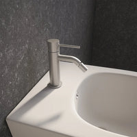 Set miscelatori: lavabo, bidet senza scarico ed incasso doccia monocomando nickel spazzolato | Katharine