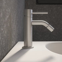 Set miscelatori: lavabo, bidet senza scarico ed incasso doccia monocomando nickel spazzolato | Katharine