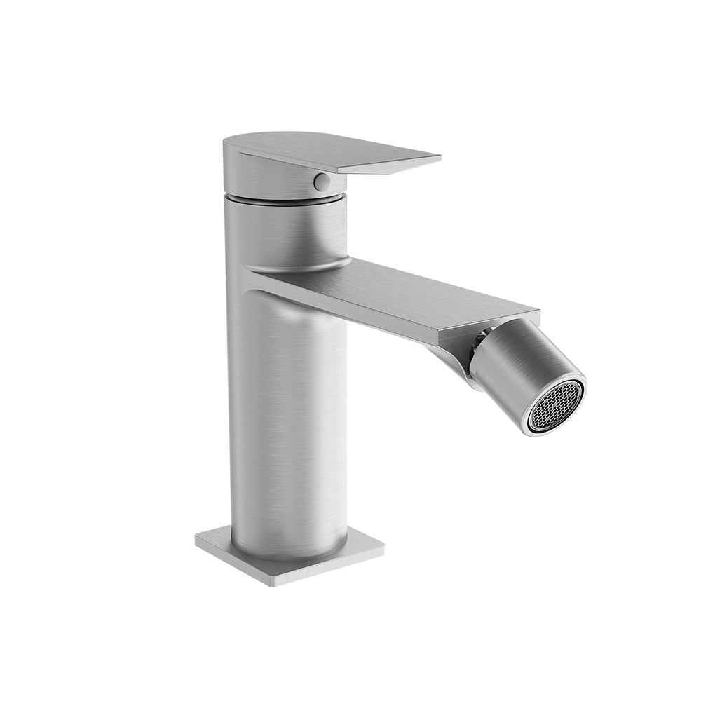 Set miscelatori: lavabo, bidet senza scarico ed incasso doccia monocomando nickel spazzolato | Rita