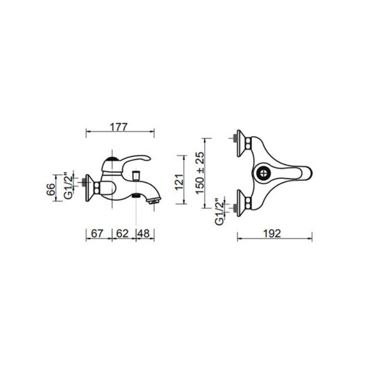 Miscelatore cromato Bologna vasca