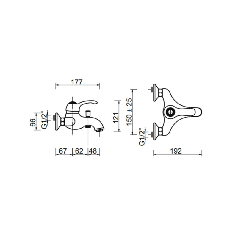 Miscelatore cromato Bologna vasca