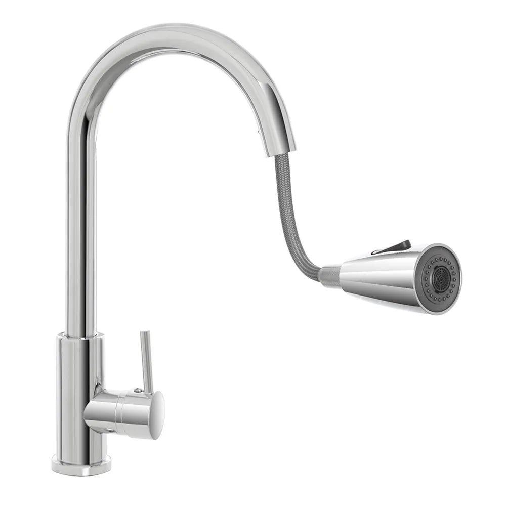 Miscelatore cucina cromato in acciaio inox con doccetta estraibile