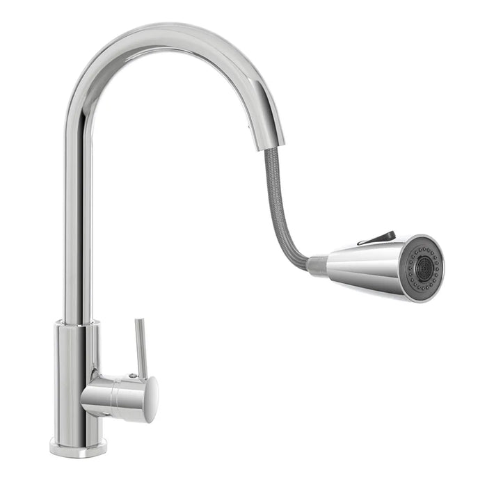 Miscelatore cucina cromato in acciaio inox con doccetta estraibile