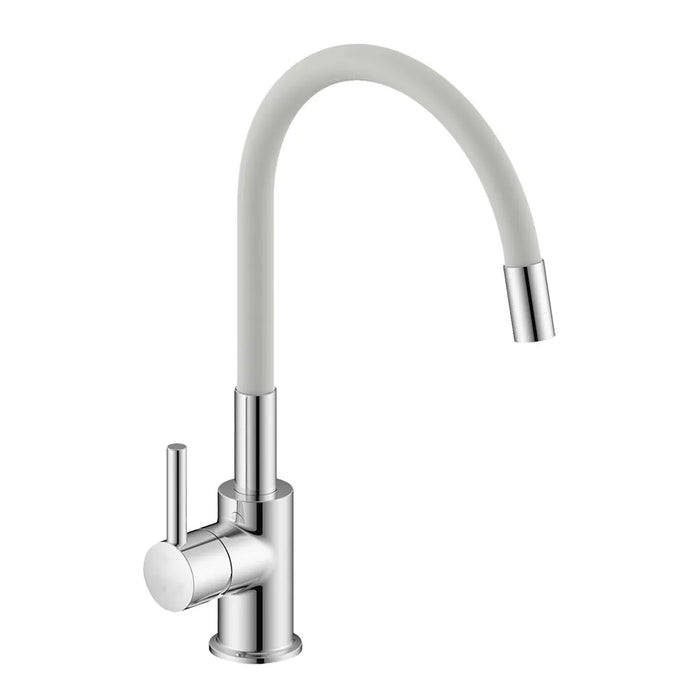 Miscelatore cucina lavello e lavanderia bianco canna alta orientabile snodata Snake