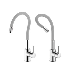 Miscelatore cucina lavello e lavanderia grigio canna alta orientabile snodata Snake