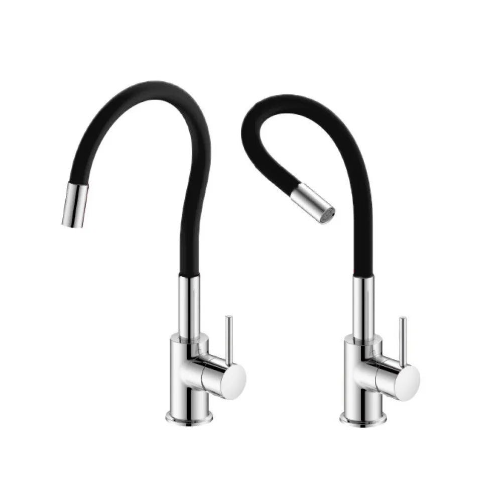 Miscelatore cucina lavello e lavanderia nero canna alta orientabile snodata Snake