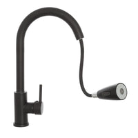 Miscelatore cucina nero opaco in acciaio inox con doccetta estraibile