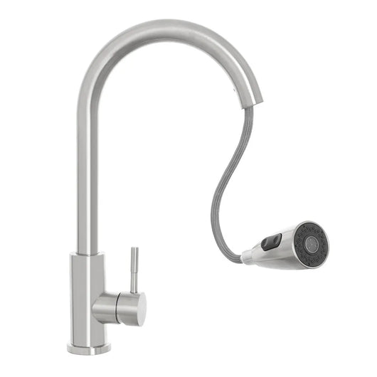 Miscelatore cucina spazzolato in acciaio inox con doccetta estraibile