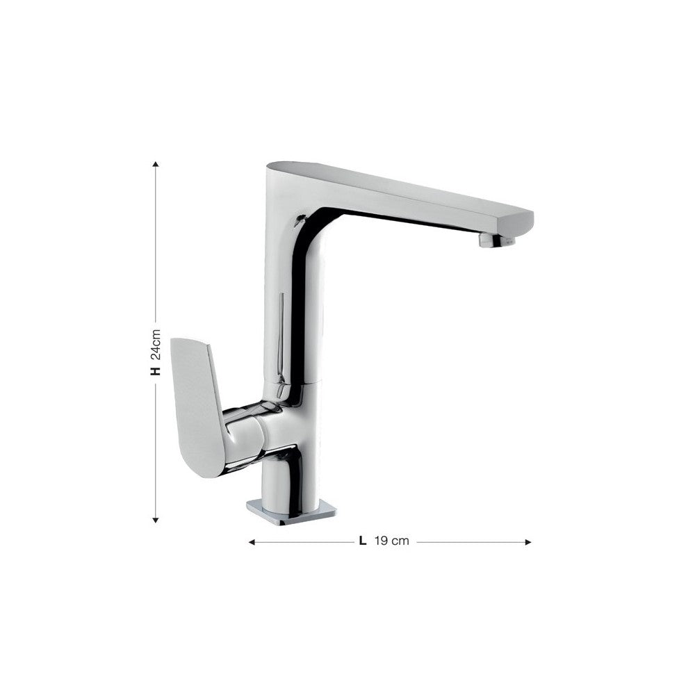 Miscelatore da cucina cromato canna girevole Azur