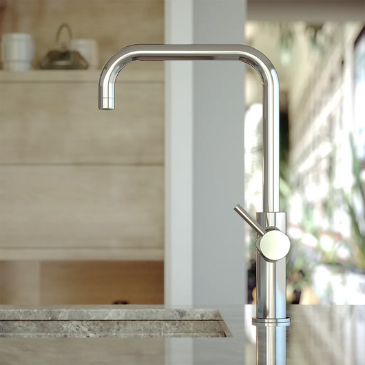 Miscelatore lavello cucina cromato con canna L girevole e leva laterale | Alloro
