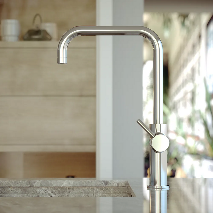 Miscelatore lavello cucina cromato con canna L girevole e leva laterale | Alloro