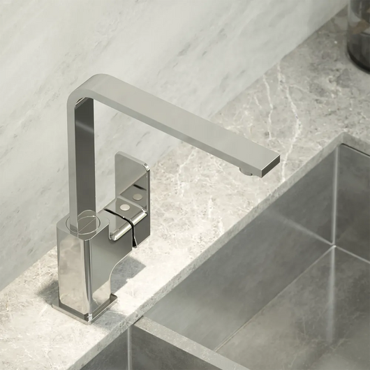 Miscelatore lavello cucina cromato con canna L girevole | Ginepro