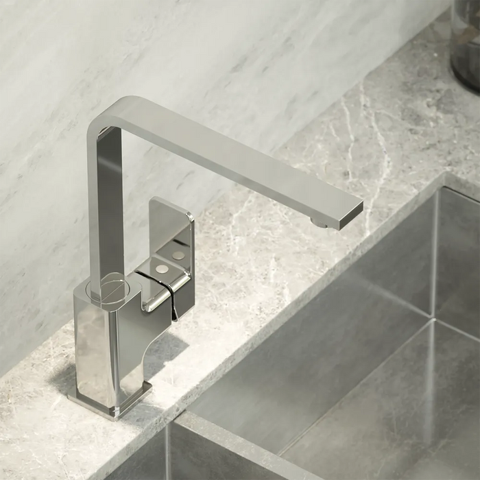 Miscelatore lavello cucina cromato con canna L girevole | Ginepro