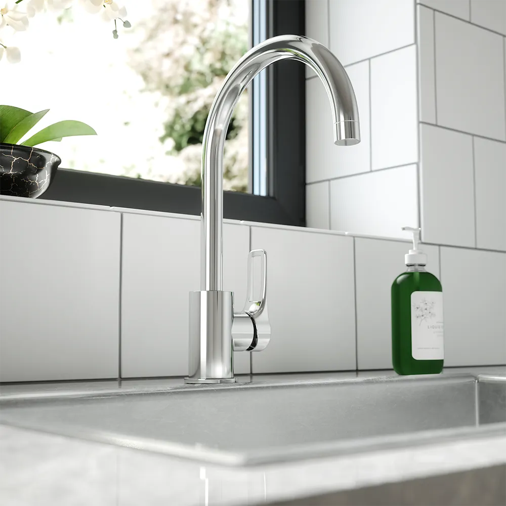Miscelatore lavello cucina cromato con canna girevole | Timo