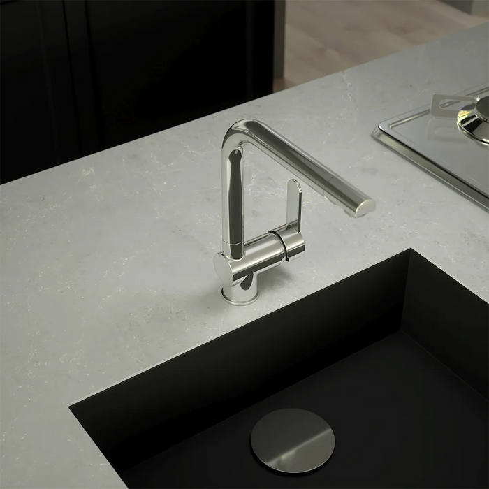 Miscelatore lavello cucina cromato con canna a L girevole | Zafferano