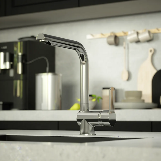 Miscelatore lavello cucina cromato con canna a L girevole | Zafferano