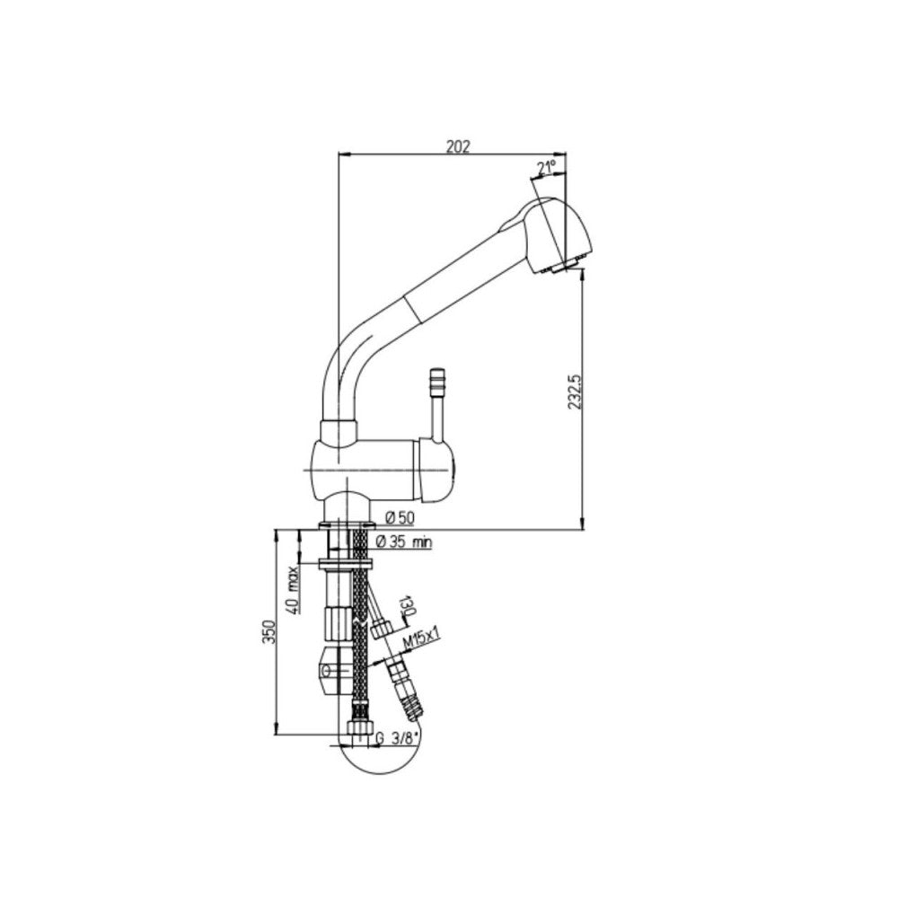 Miscelatore da cucina satinato doccetta estraibile Paini 64CN566