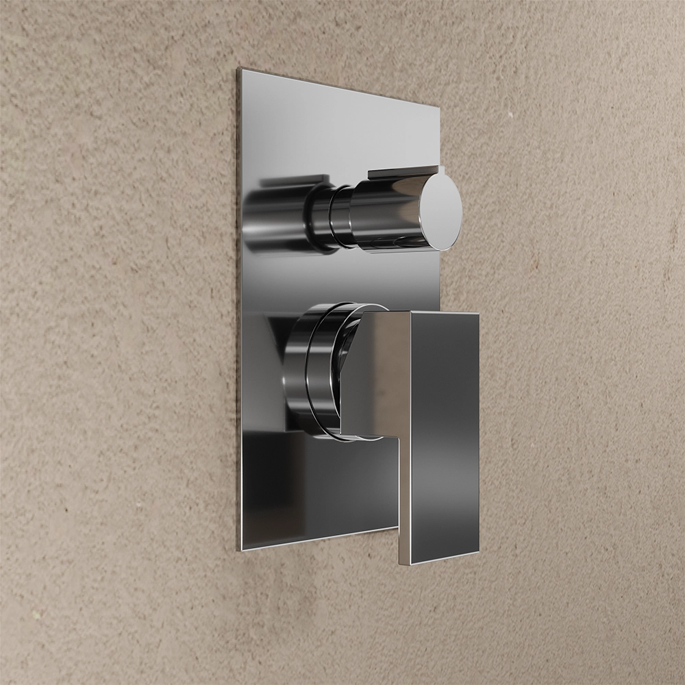 Set miscelatore lavabo alto e bidet senza scarico ed incasso doccia con deviatore in ottone cromato | Hedy