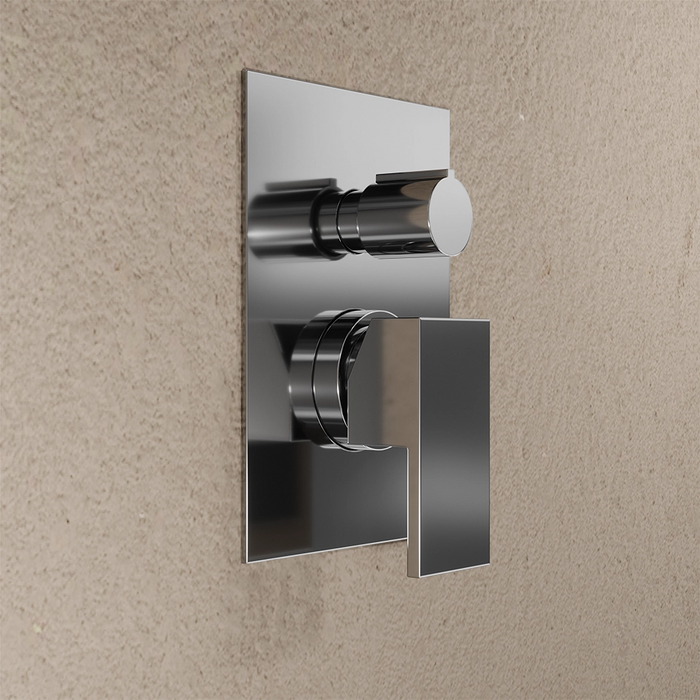 Set miscelatore lavabo ad incasso e bidet ed incasso doccia con deviatore in ottone cromato | Hedy