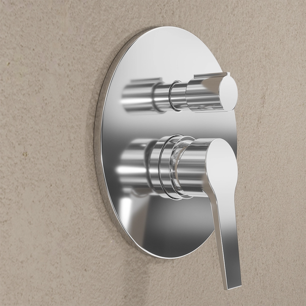 Set miscelatore lavabo alto e bidet senza scarico ed incasso doccia con deviatore in ottone cromato | Sophia