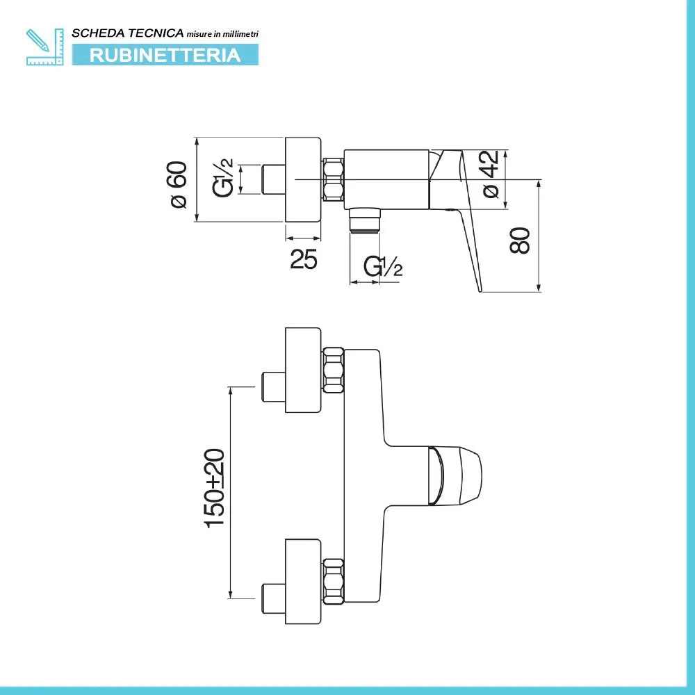 Miscelatore doccia esterno Nobili Hof/Blues cromato