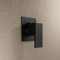 Set miscelatore lavabo ad incasso e bidet ed incasso doccia monocomando in ottone nero opaco | Hedy