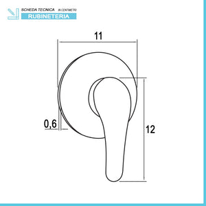 Miscelatore doccia in ottone cromato con corpo incasso incluso Kant