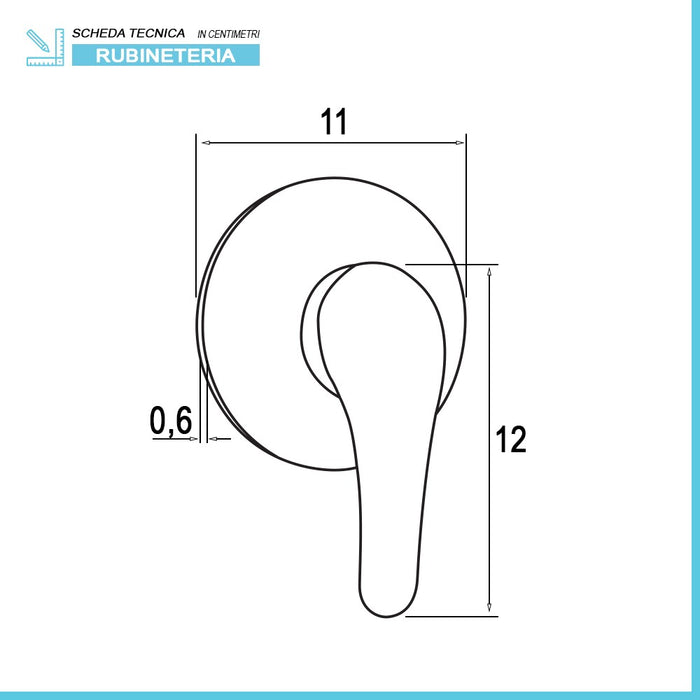 Miscelatore doccia in ottone cromato con corpo incasso incluso Kant