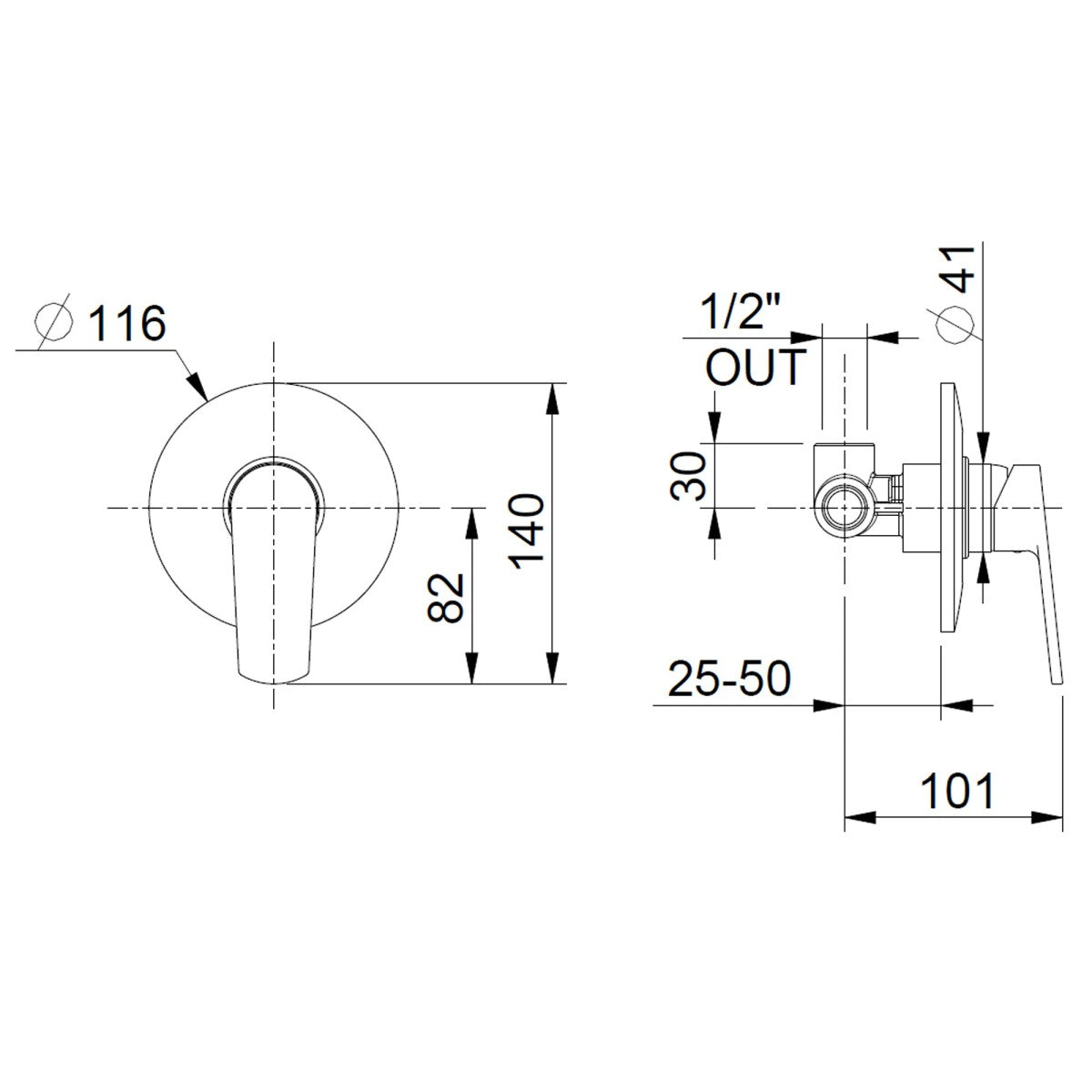 Miscelatore doccia incasso cromato 1 via funky