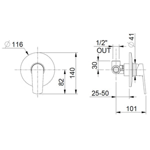 Miscelatore doccia incasso cromato 1 via funky