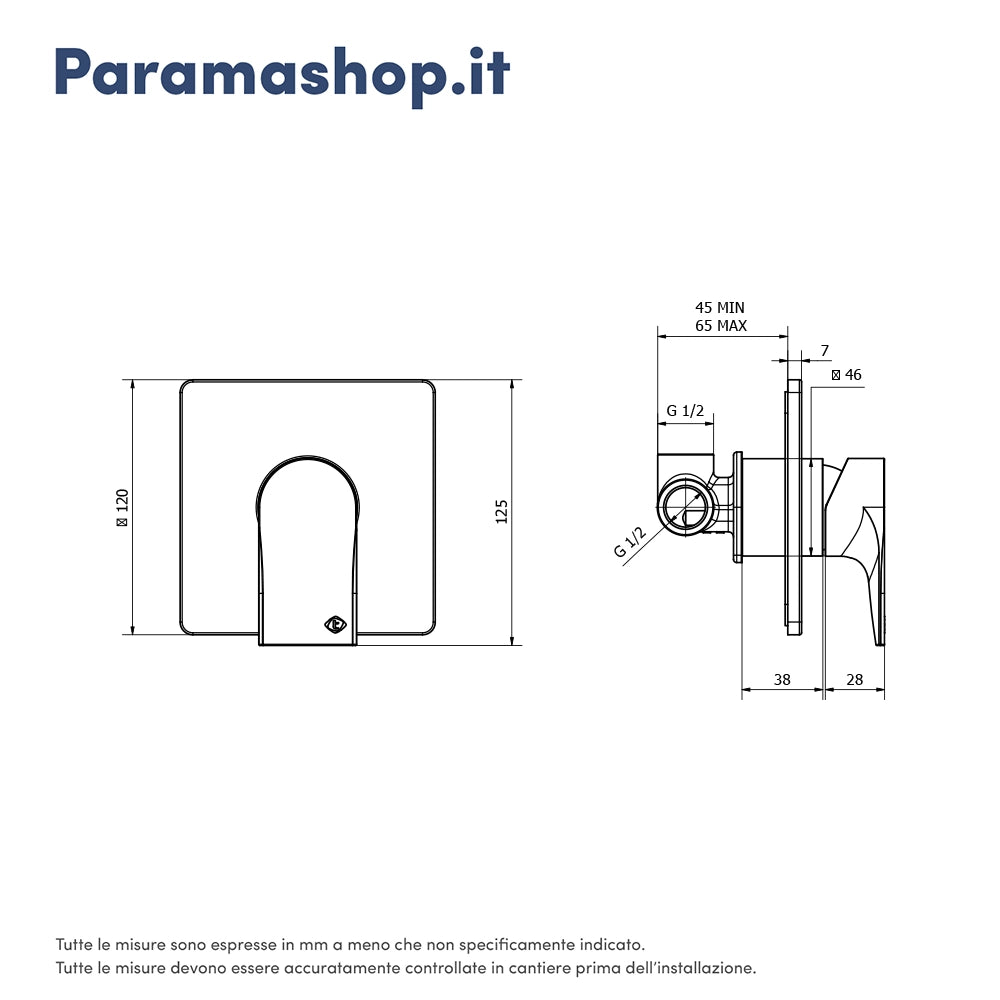 Miscelatore incasso doccia monocomando nickel spazzolato | Rita