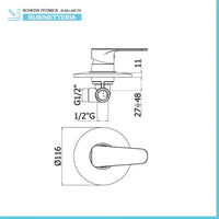 Miscelatore doccia incasso Paffoni Sly in ottone cromo