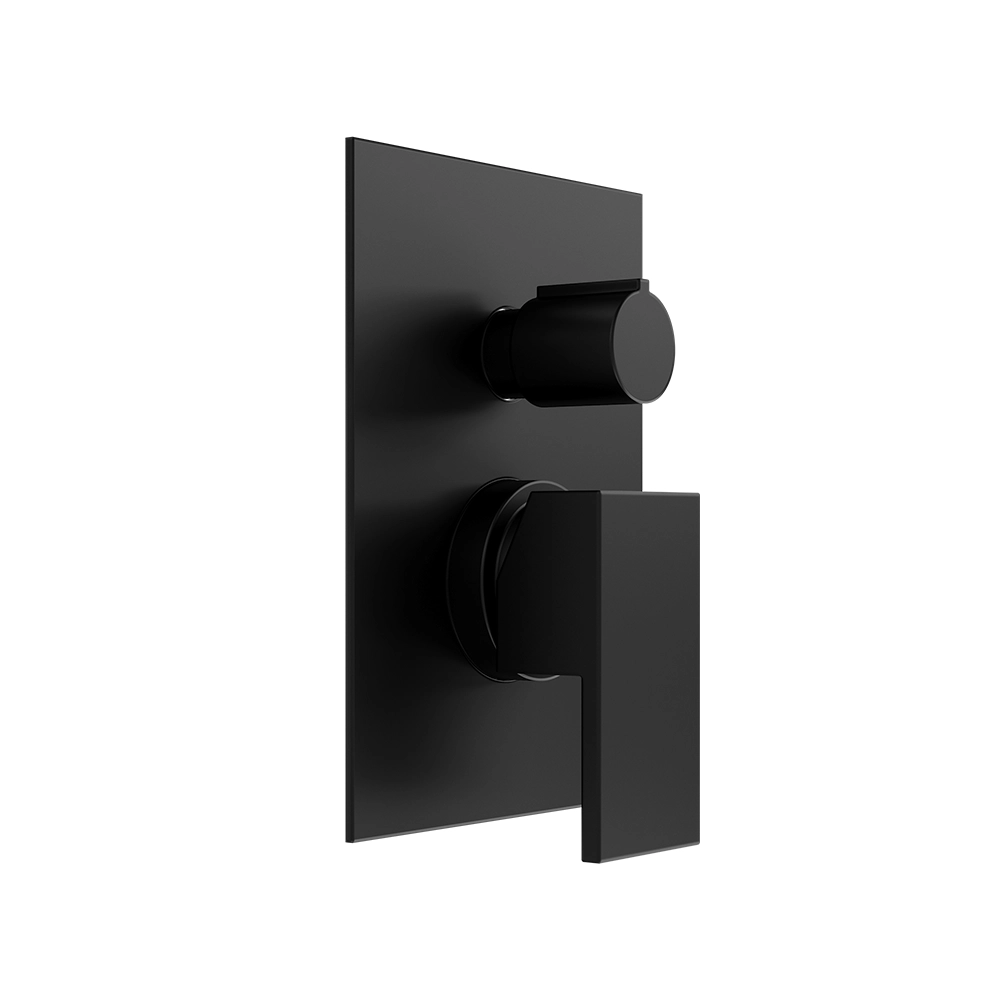 Set doccia nero opaco - Miscelatore incasso 2 vie Hedy, braccio 35cm, soffione slim 30x30cm e doccino