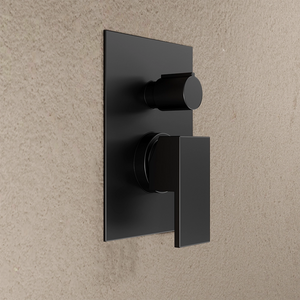 Miscelatore doccia ad incasso con deviatore a leva in ottone nero opaco | Hedy