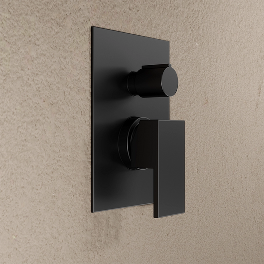 Miscelatore doccia ad incasso con deviatore a leva in ottone nero opaco | Hedy