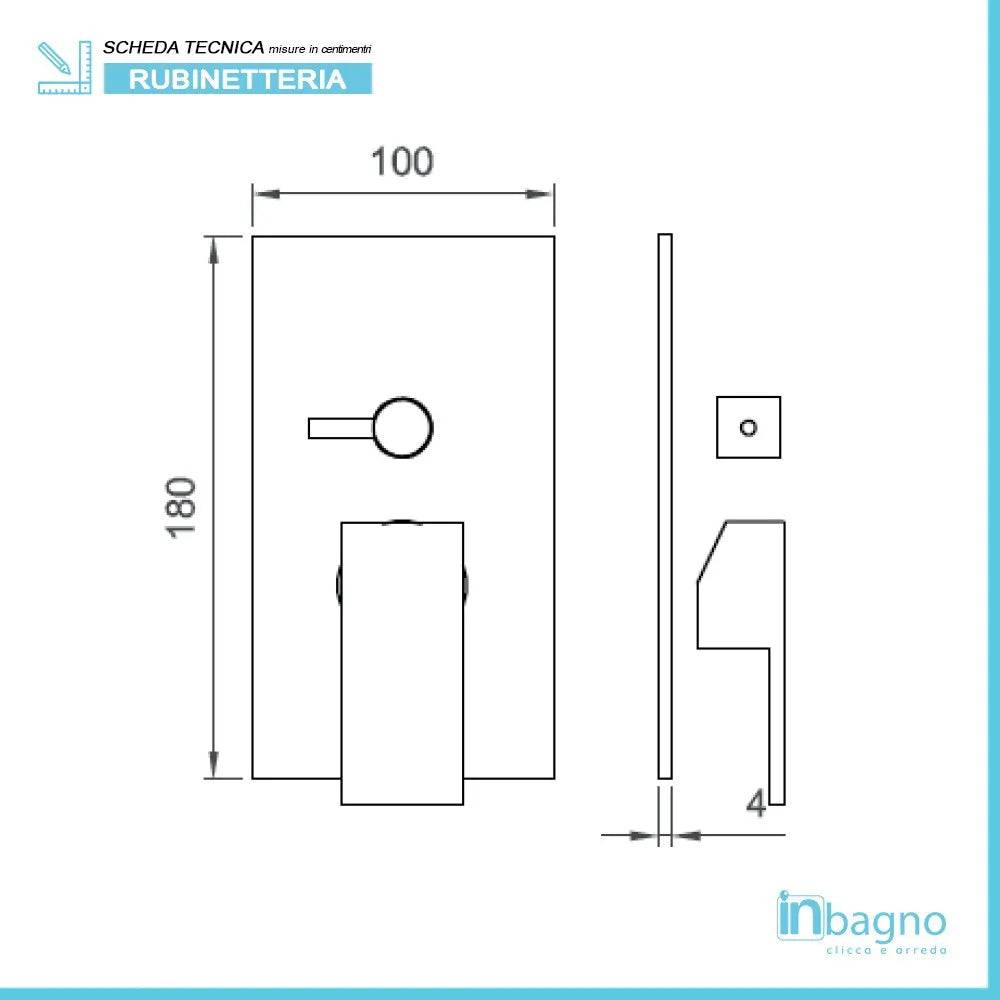 Miscelatore incasso doccia 3 vie serie Italia cromo completo di corpo di incasso