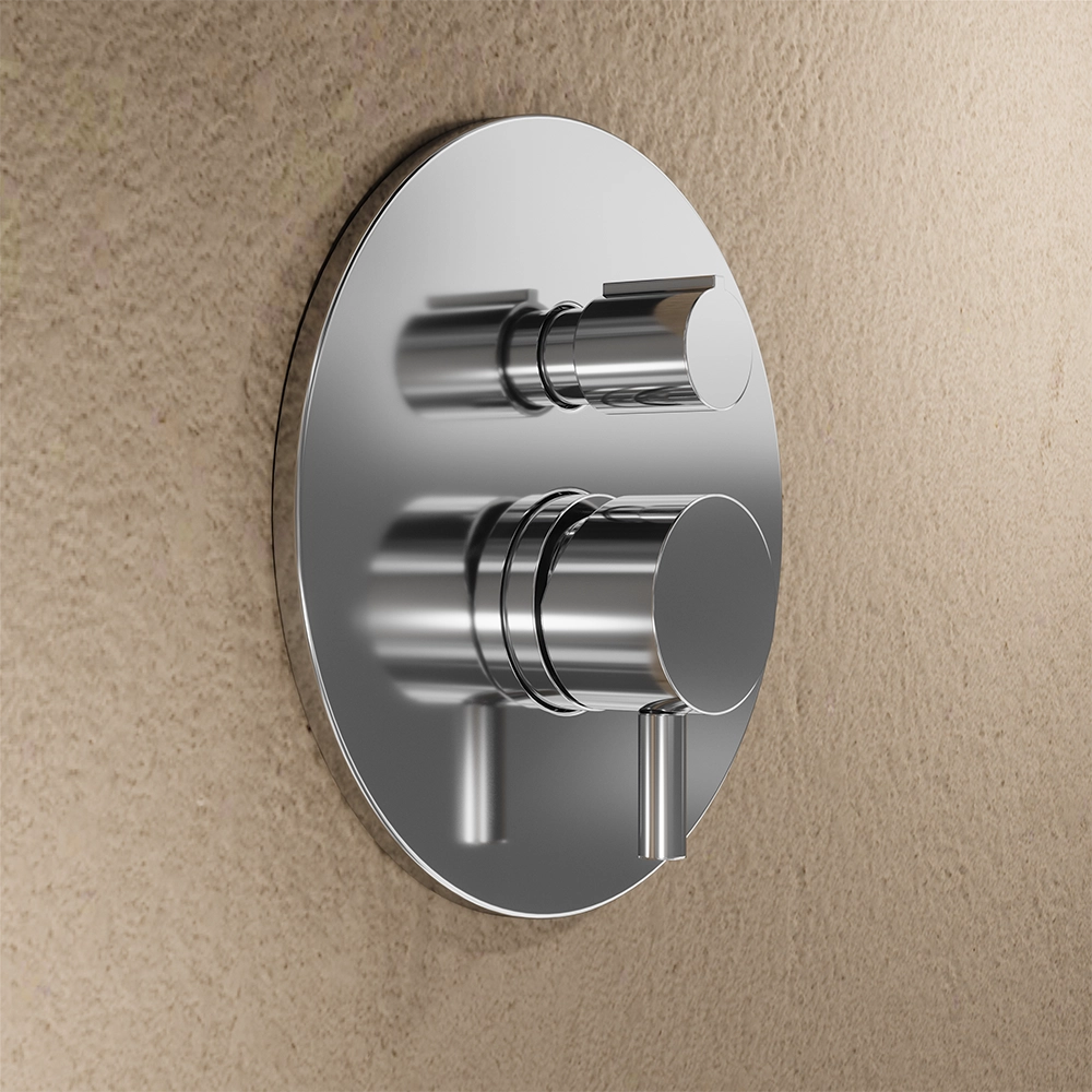 Set miscelatore lavabo alto e bidet senza scarico ed incasso doccia con deviatore in ottone cromato | Katharine