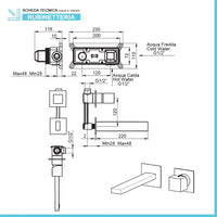 Miscelatore lavabo a muro cromato lucido  Torre