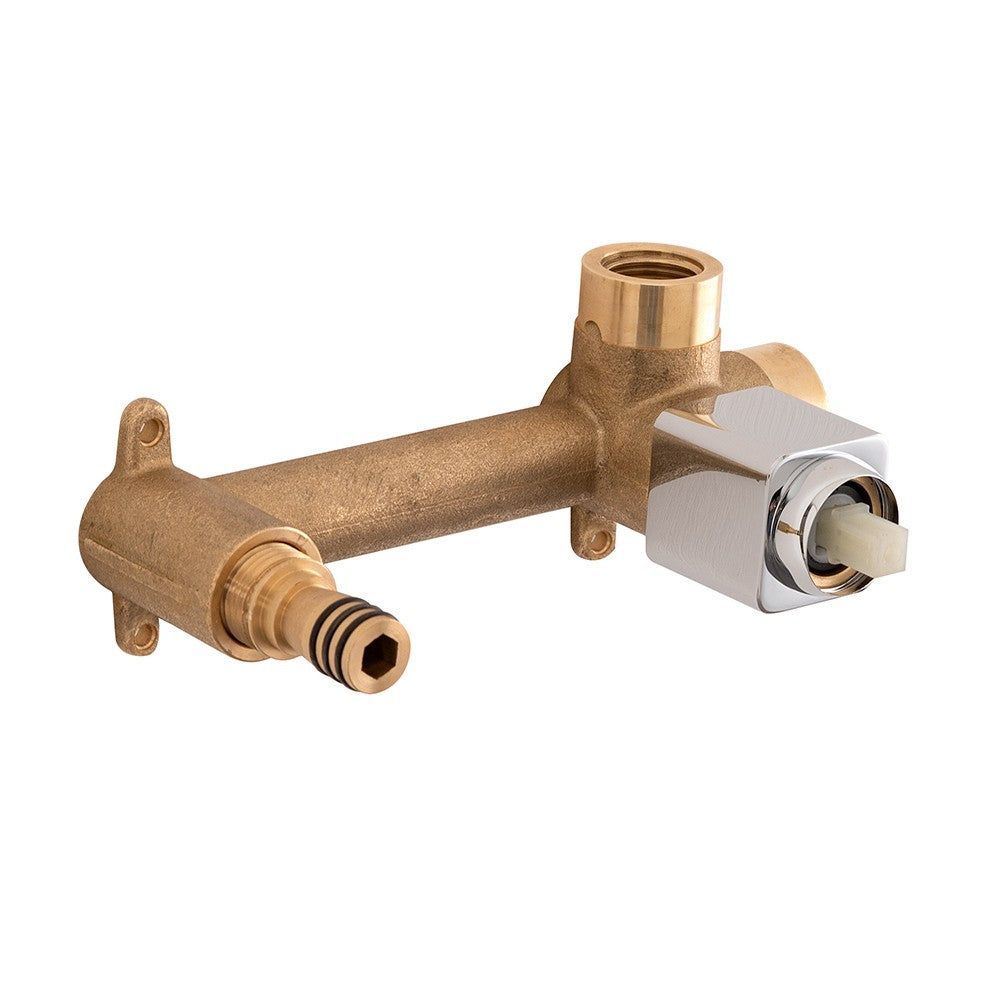 Miscelatore lavabo a muro in ottone con manopola e canna 20 cm Lotus