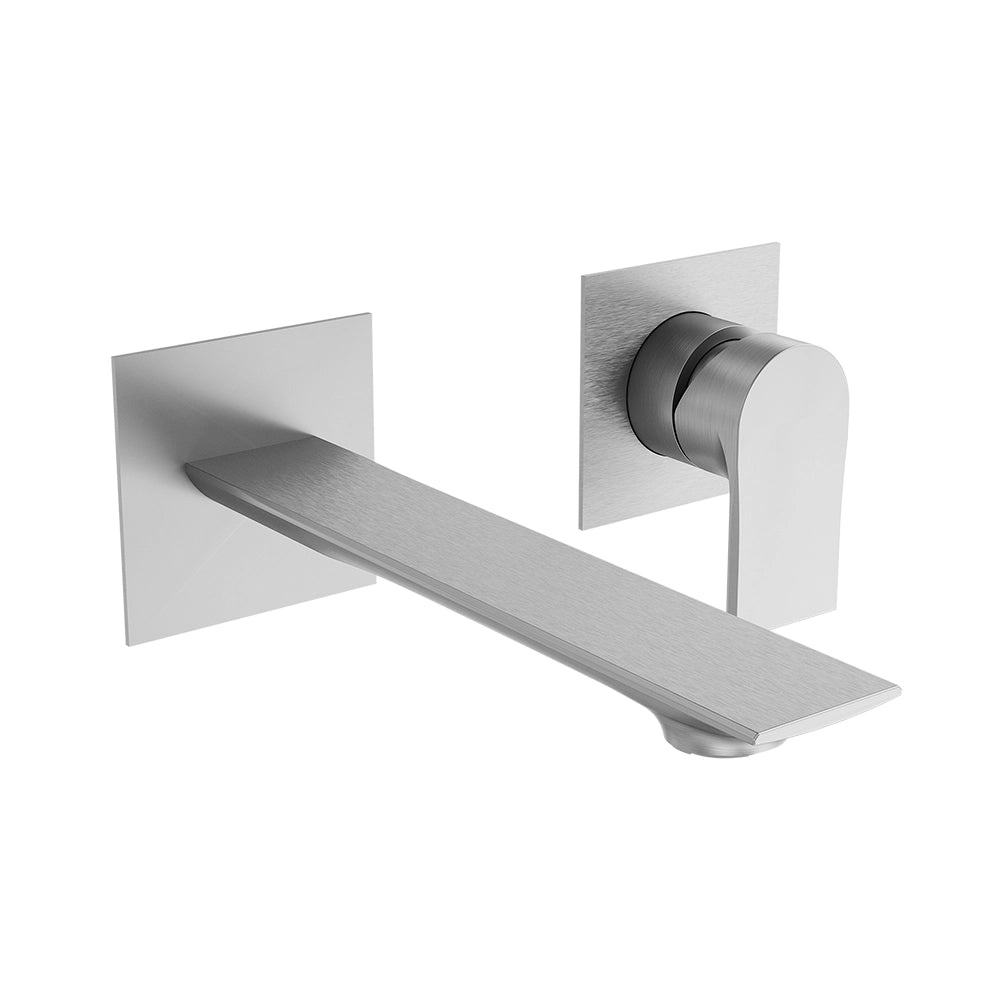 Set miscelatori: lavabo ad incasso, bidet senza scarico ed incasso doccia monocomando nickel spazzolato | Rita