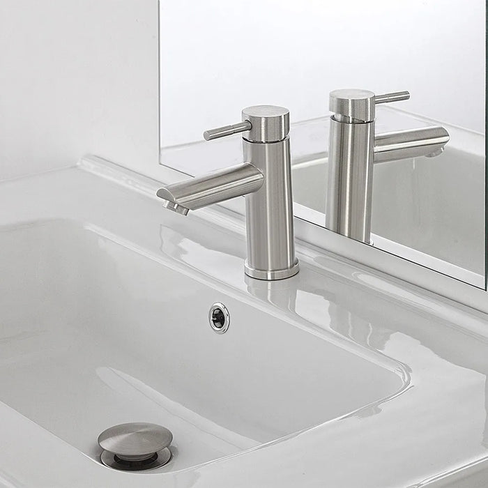 Miscelatore lavabo acciaio spazzolato con piletta click-clack  York