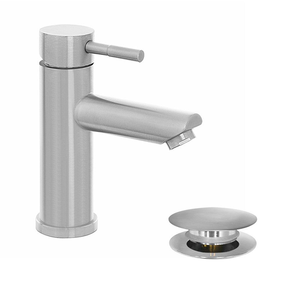 Miscelatore lavabo acciaio spazzolato con piletta click-clack  York